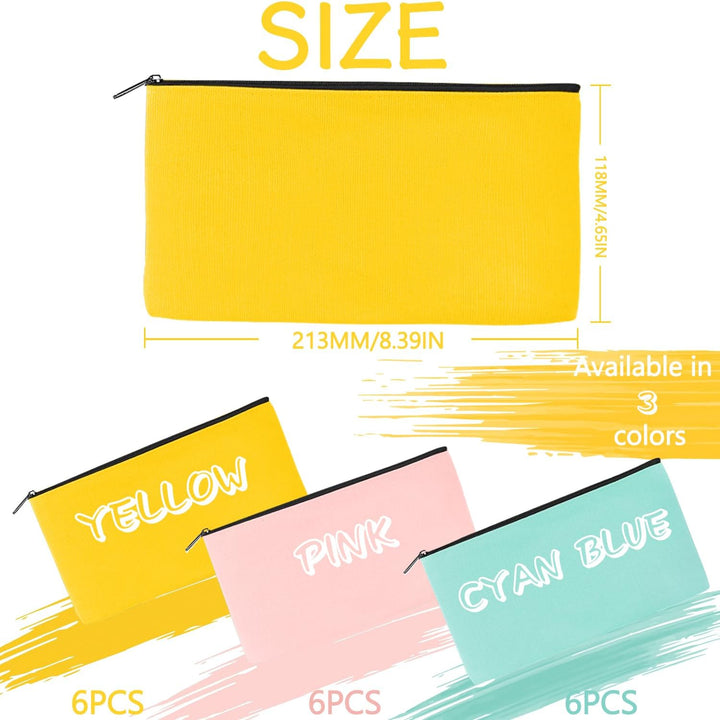 IIRC Stoffbeutel zum Bemalen 18STK DIY Blanko Stoff Federmäppchen 20.8 x 12 cm Federmäppchen zum Bem