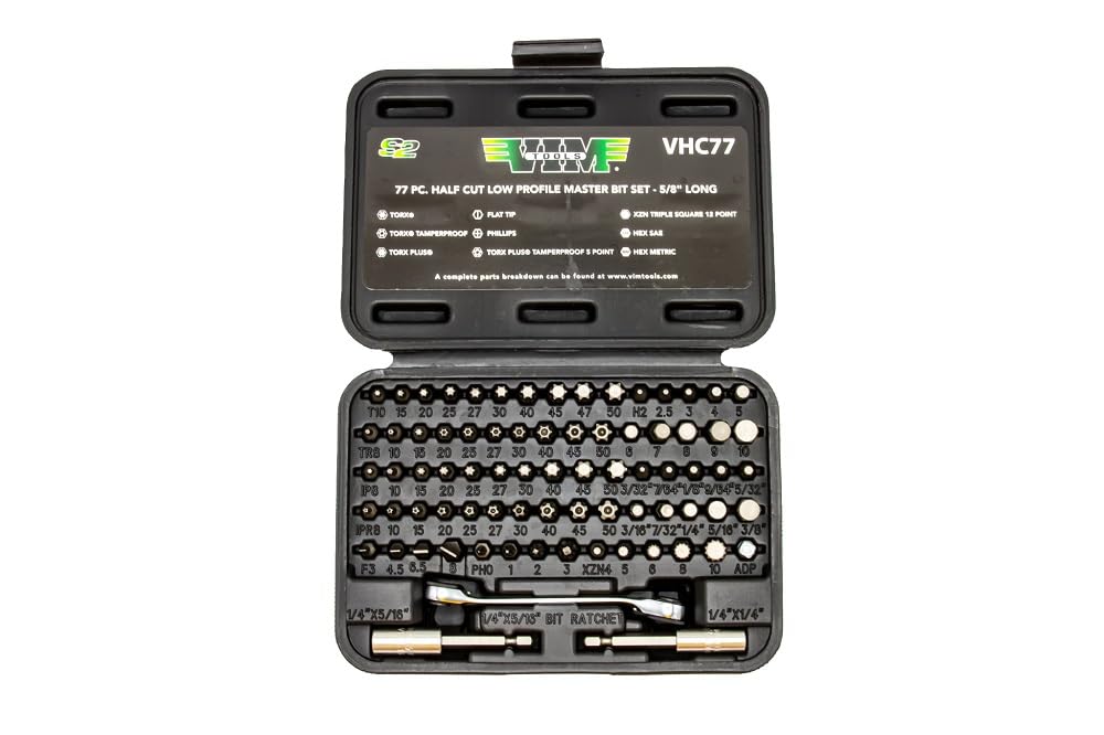 Vim Tools vhc77 'Satz' Half Cut Gedrungen Bit Set