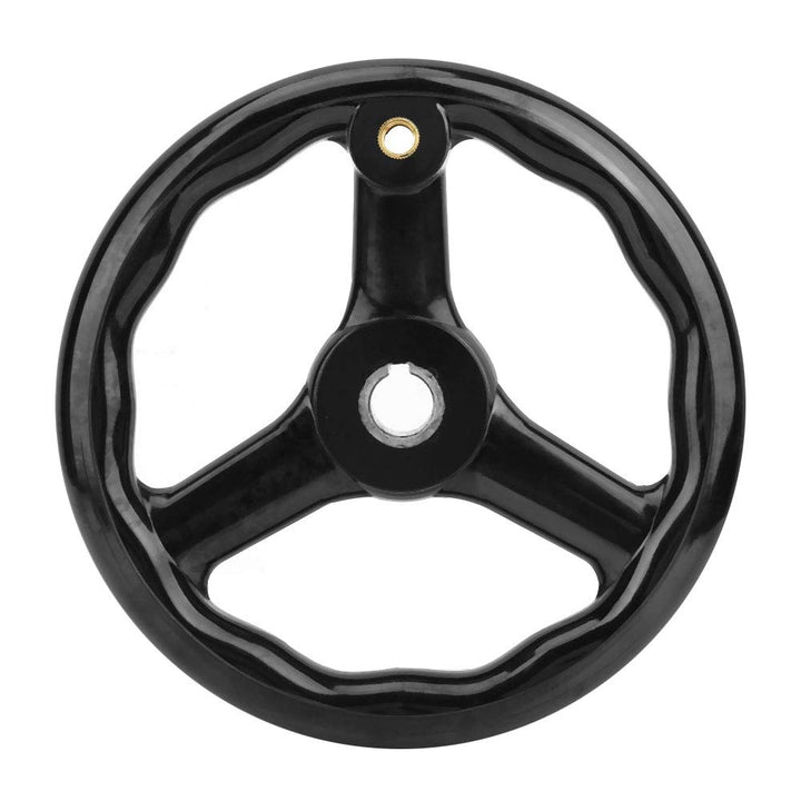 200 * 18mm Handrad Schwarz Pulverbeschichtet 3 Speichen Bakelit Handrad mit Handkurbel für Fräsmasch