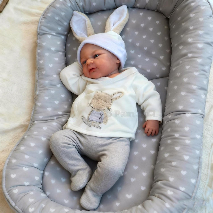 Zero pam Reborn Baby Junge 45CM Reborn Baby Puppe Mit Blaue Augen Lebensechte Babypuppen Puppe