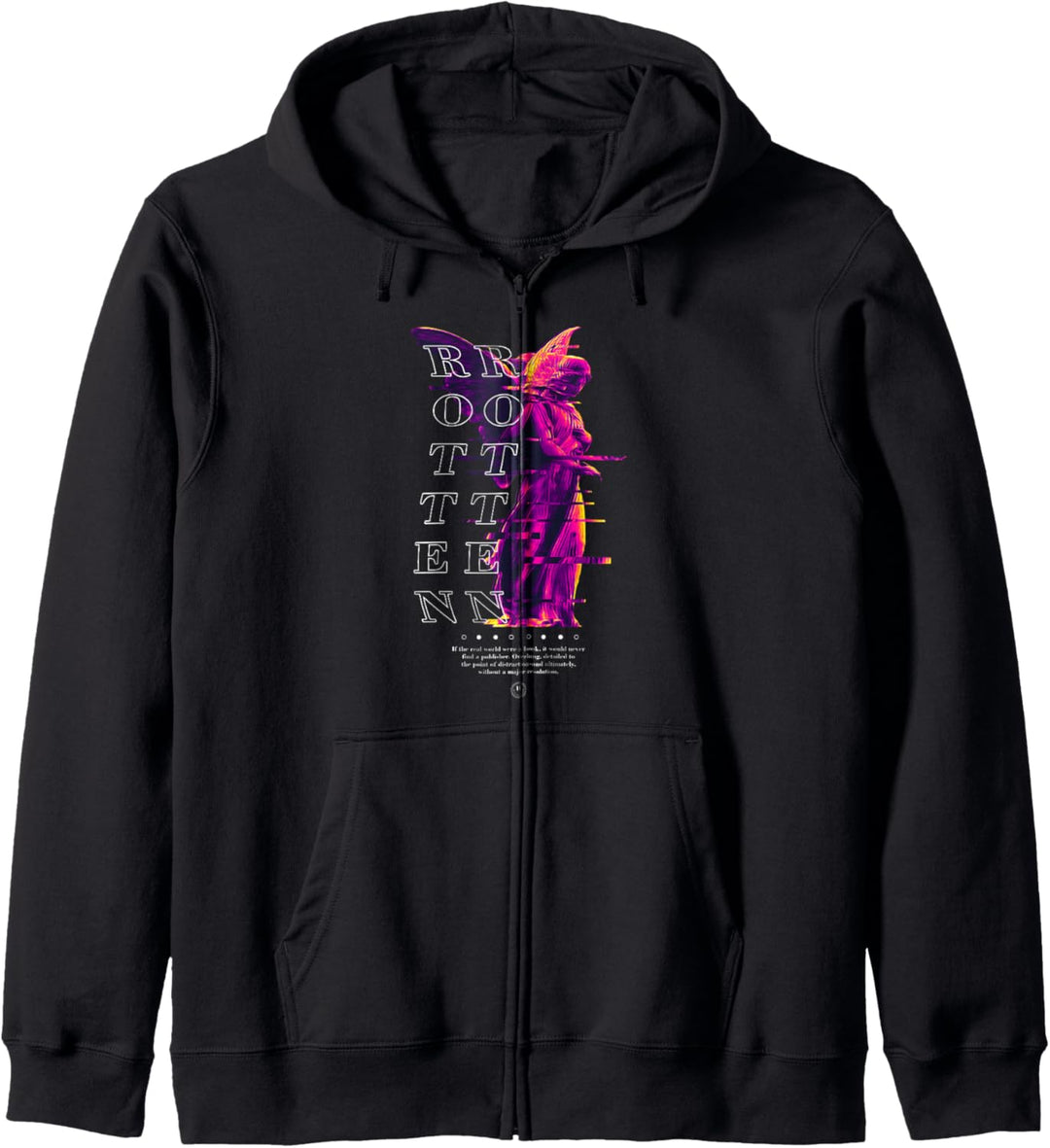 Rotten Angel Glitch - Sad Aesthetic Edgy Streetwear Kapuzenjacke