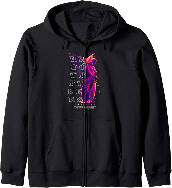 Rotten Angel Glitch - Sad Aesthetic Edgy Streetwear Kapuzenjacke