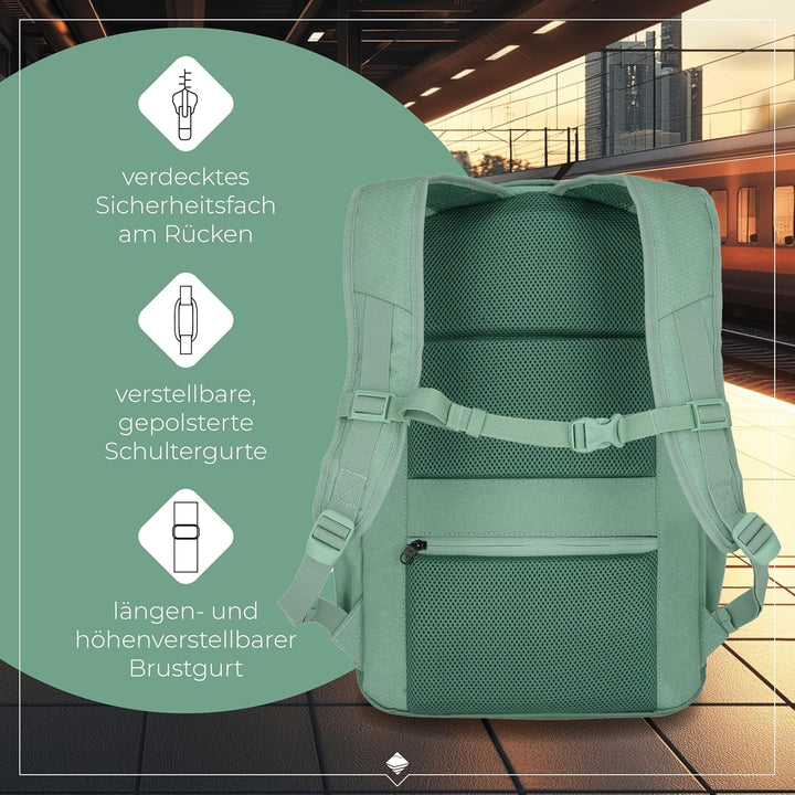 Travelite Handgepäck Rucksack mit gepoltertem Laptopfach, Laptop Rucksack 15,6 Zoll, KICK OFF, Tages