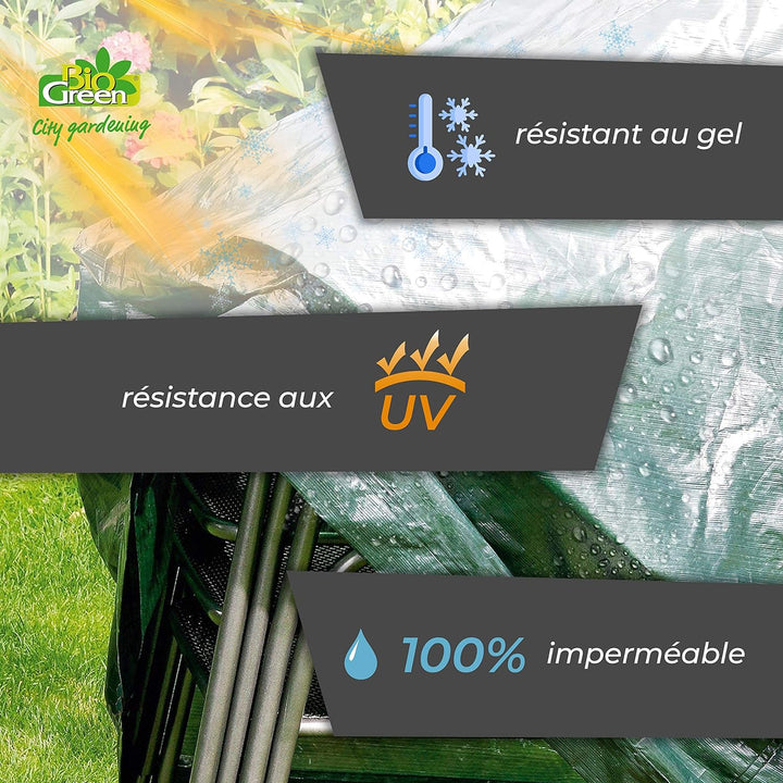 Abdeckplane RAINEXO Premium - Grün/Blau - 3x4 m - 250g/m² Mittel, Mittel