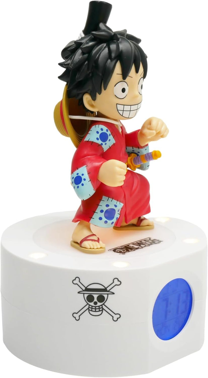 Teknofun - Wecker One Piece - Luffy in Kimono - Beleuchteter Retro-Bildschirm - Digital Display - Pr