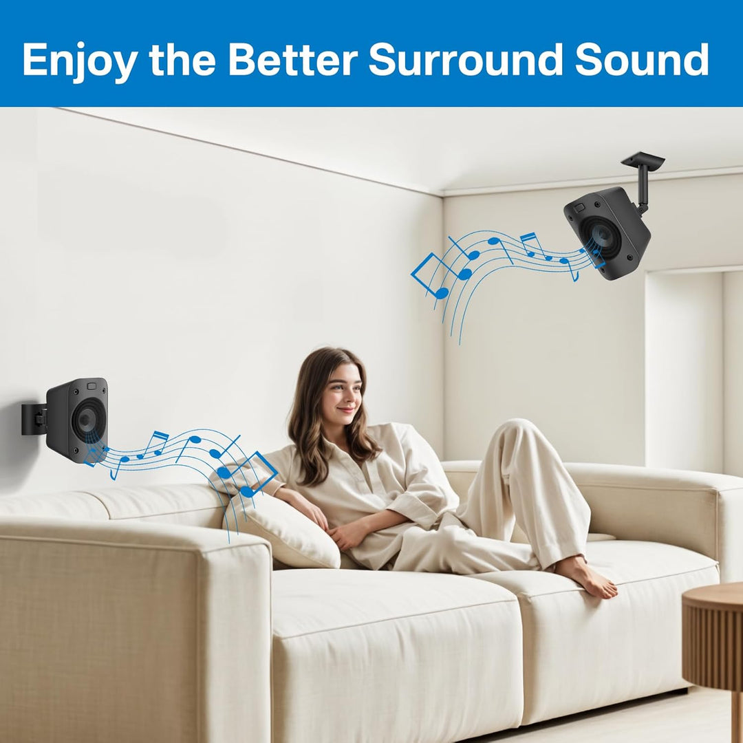YIWAN Wand- und Deckenhalterung für Logitech Z906 5.1 Surround Sound Syestem Satellitenlautsprecher,