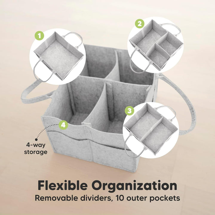 Baby Windel Caddy Veranstalter - Wickeltisch Organizer - Filz Baby Windel Organizer - Baby Korb Wick