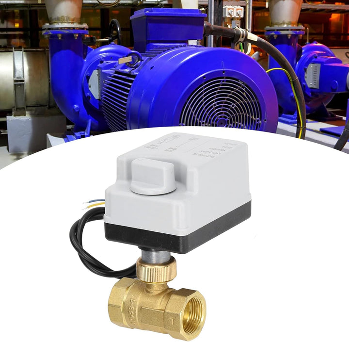 12-24 VDC Motorisierter Kugelhahn, 3/4" Normal Geschlossenes Elektrisches Ventil, Gerades Messingven