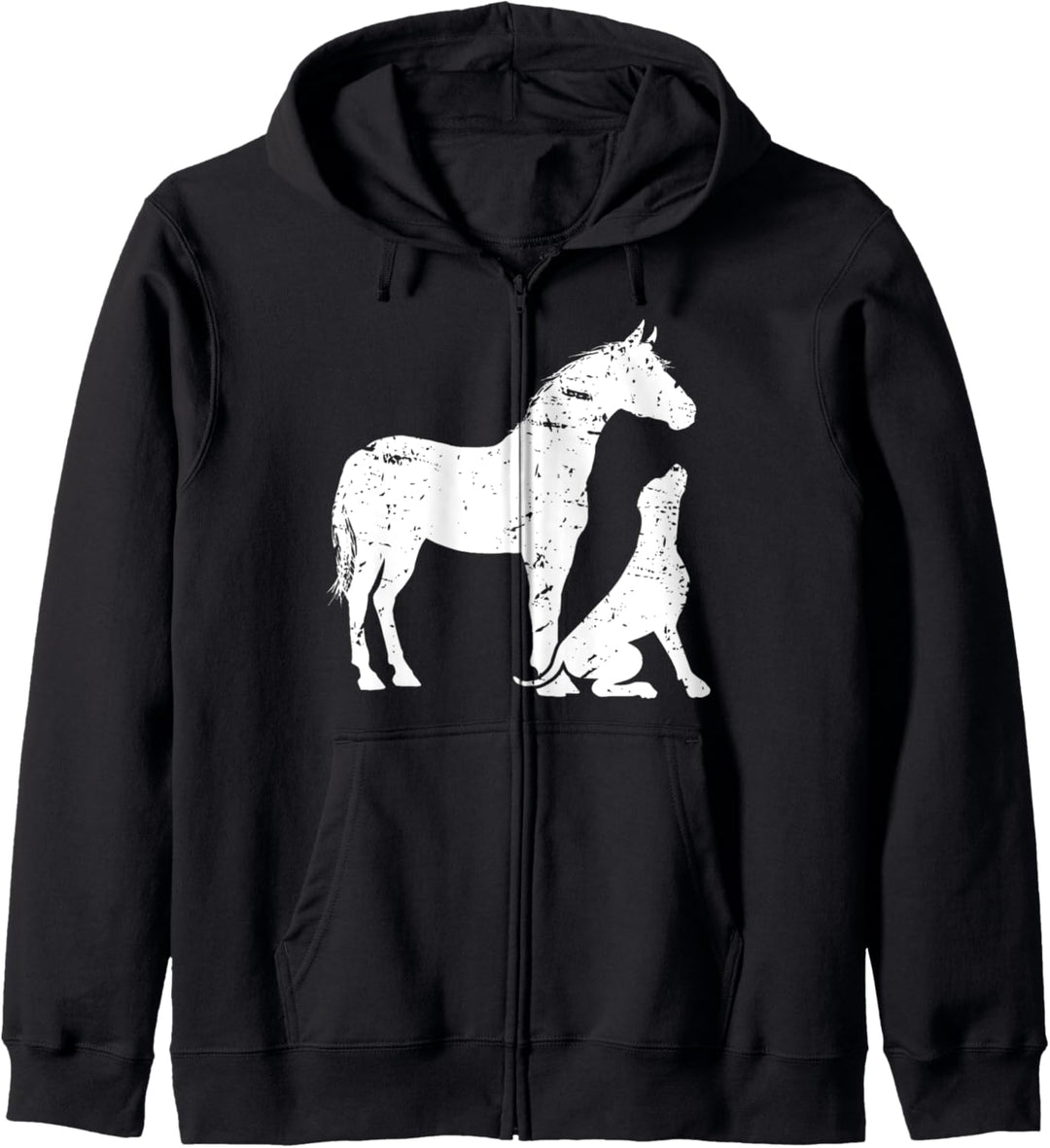 Hund Pferd Motiv - Pferde Design Hunde für Damen Geschenk Kapuzenjacke