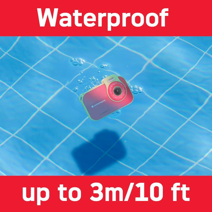AgfaPhoto Realikids Cam Waterproof 2 – Kinderkamera, wasserdicht, 12 MP, HD-Video, Selfiemodus, Filt