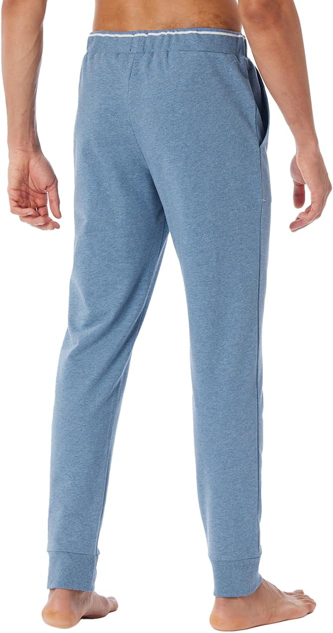 Schiesser Herren Mix & Relax Hose Lang Bündchen Schlafanzughose 48 Blau-mel._181186, 48 Blau-mel._18