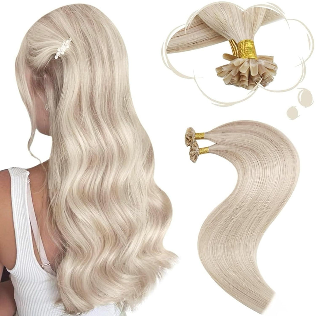 Moresoo Bonding Extensions Echthaar 35 cm U Tip Extensions Unsichtbare Haarverlängerungen #P18/613 A