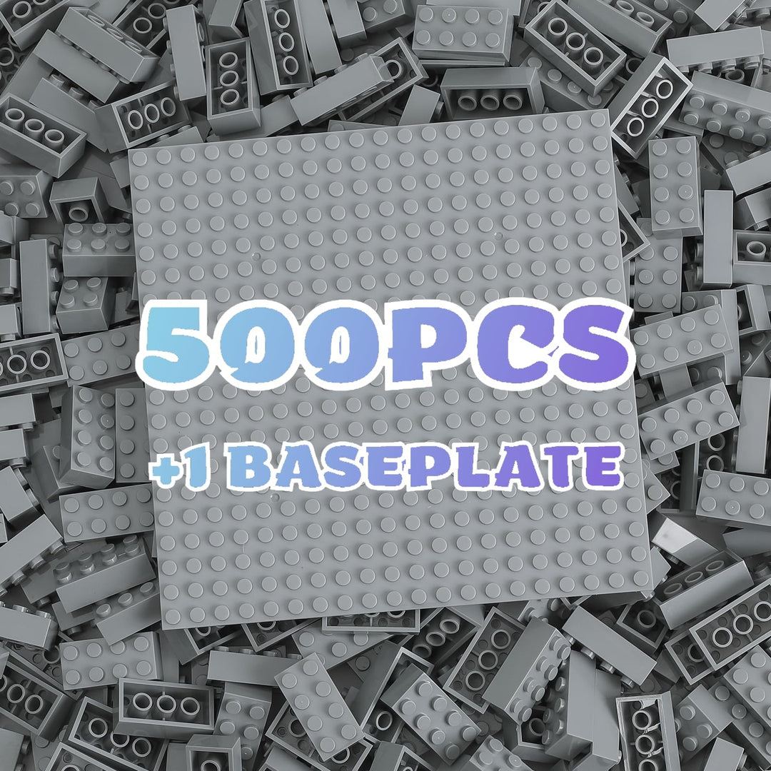 500 Stücke 2X4 Classic Bausteine Set, Klassische stapelbare Grundplatten, Geeignet für Jungen und Mä