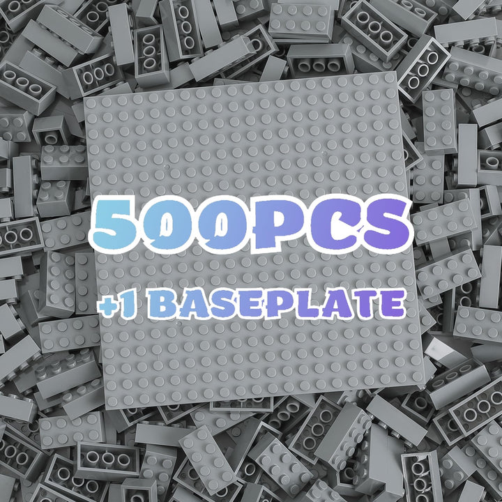 500 Stücke 2X4 Classic Bausteine Set, Klassische stapelbare Grundplatten, Geeignet für Jungen und Mä