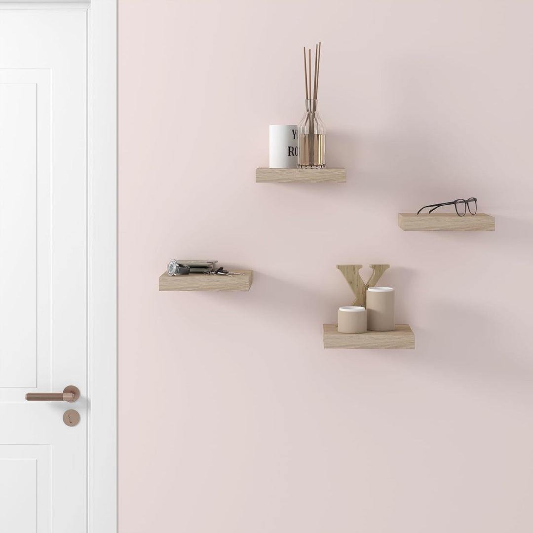 EUGAD Wandregal Wandboard 2er Set Hängeregal Holz Board Modern Eiche Gelb 25x23x3,8cm 0112QJ-2 Eiche