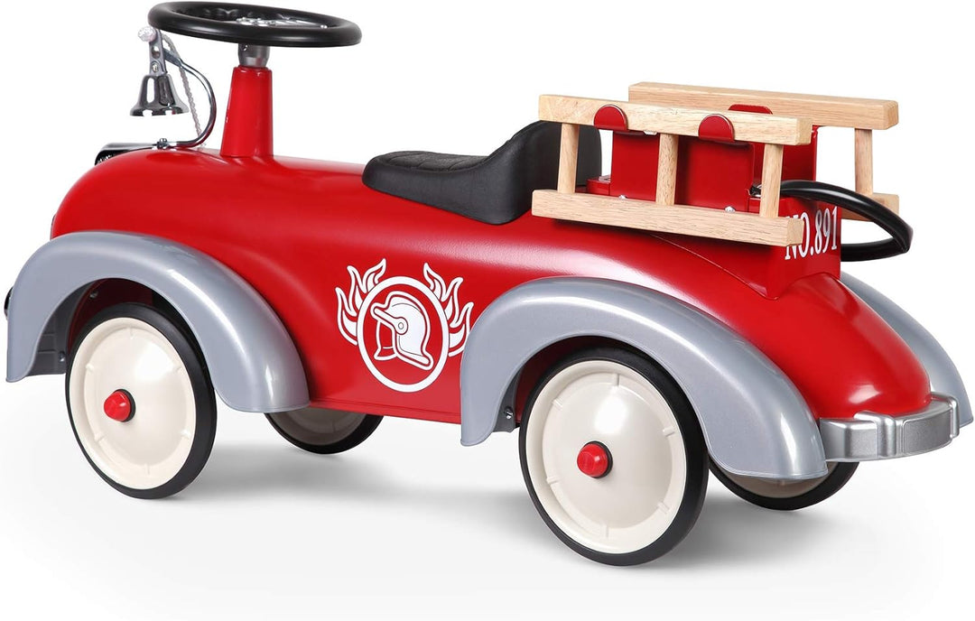 Baghera Speedster Feuerwehr | Rutschfahrzeug Feuerwehrauto für Kinder mit zahlreichen lebensechten D