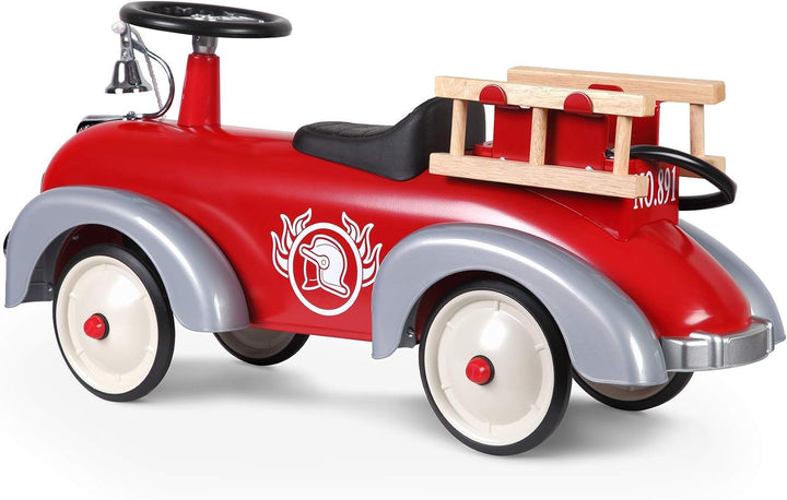 Baghera Speedster Feuerwehr | Rutschfahrzeug Feuerwehrauto für Kinder mit zahlreichen lebensechten D