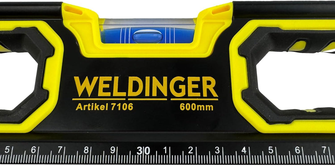 WELDINGER Wasserwaage 600 mm magnetisch Top View zwei Libellen, Wasserwaage 600 mm