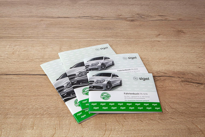 SIGEL FA614/10 Fahrtenbücher für PKW, A6 quer, 80 Seiten, 10er Pack - für Deutschland und Österreich