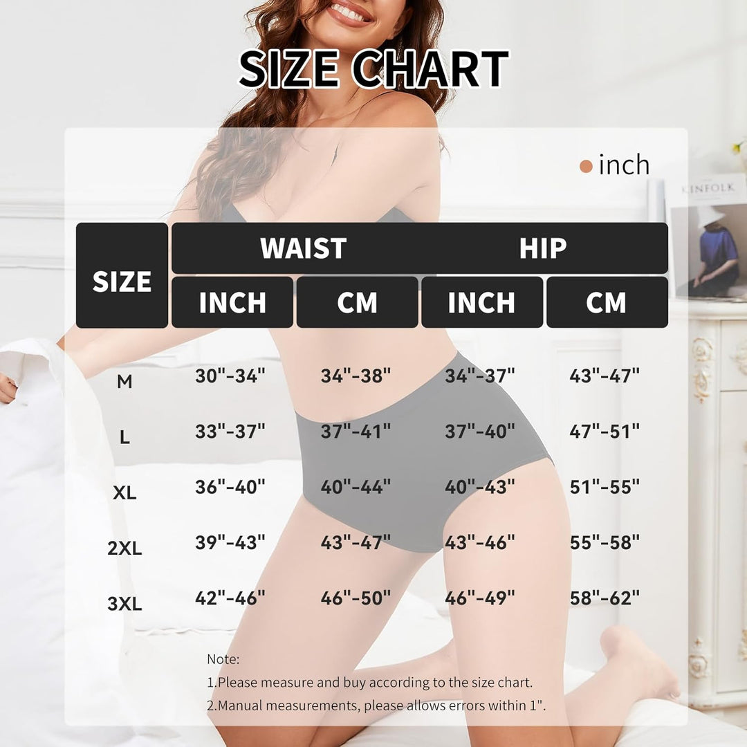 MEIDAYAI Unterhosen Damen, 8er Pack Stretch Baumwolle Hohe Taille Slips Damen Atmungsaktiv Panties W