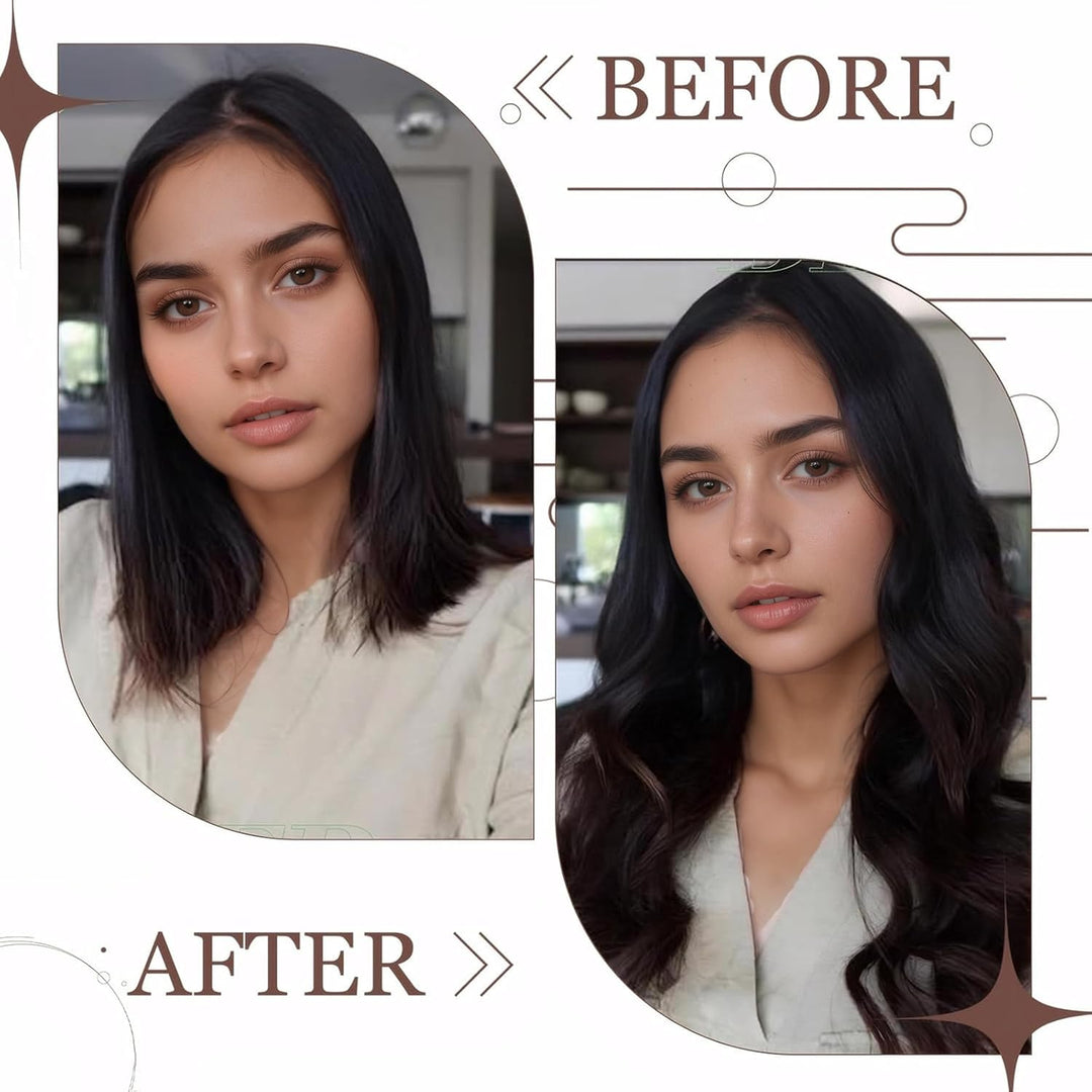 Hetto Clip in Echthaar Extensions Schwarz Echthaar Clip in Extensions Remy Clip in Extensions Haarve