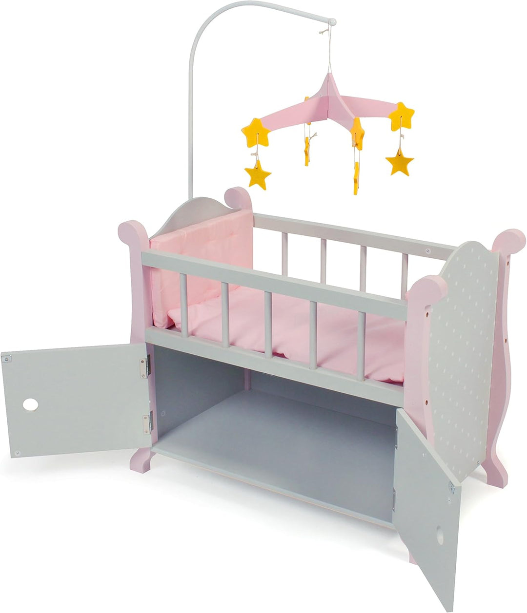Bayer Chic 2000 - Puppenbett mit Mobile, Puppenmöbel, Puppenzubehör, Puntos grau