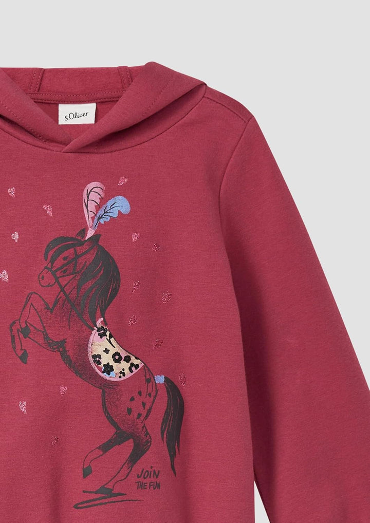 s.Oliver Mädchen 2169461 Sweatshirt mit Kapuze (1er Pack) 116-122 Grosse Grössen 4465, 116-122 Gro&amp;