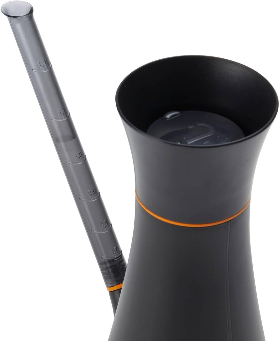 Fiskars Giesskanne mit Deckel, 1,2 l, Ohne Abnehmen des Deckels befüllbar, Höhe: 25,8 cm, Schwarz/Or