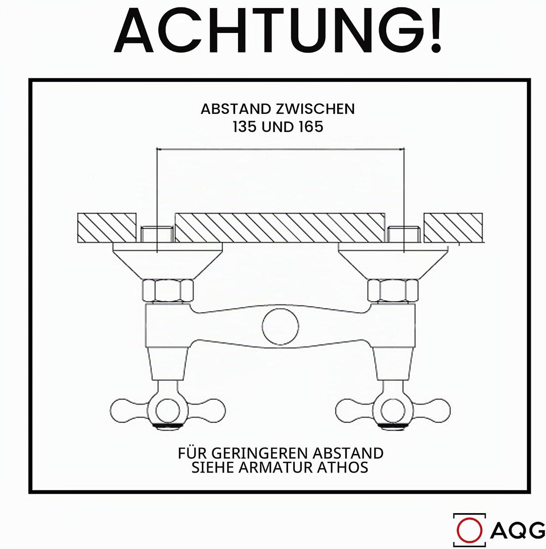 AQG Rhodas Wandarmatur für Spüle, schwenkbarer Auslauf und einfache Installation in der Küche, elega