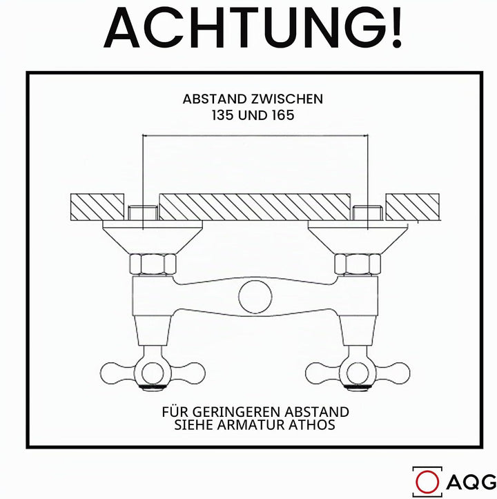 AQG Rhodas Wandarmatur für Spüle, schwenkbarer Auslauf und einfache Installation in der Küche, elega