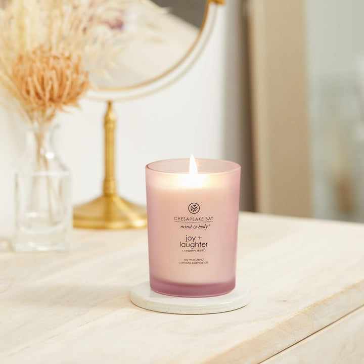 Chesapeake Bay Candle Scented Candle, Joy + Laughter (Cranberry Dahila), Medium M Freude/Lachen, M F