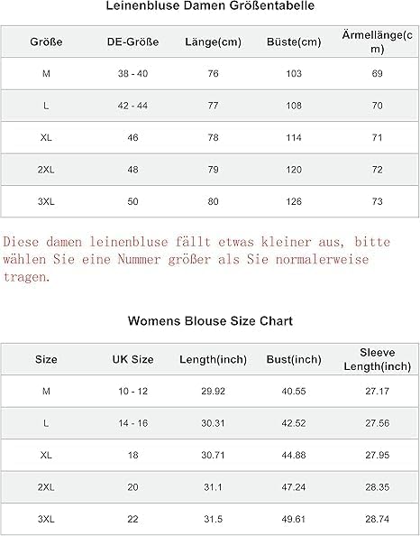 Tincini Leinenbluse Damen Musselin Bluse Sommer Longshirt Blusen Tuniken für Damen Longbluse Hemdblu