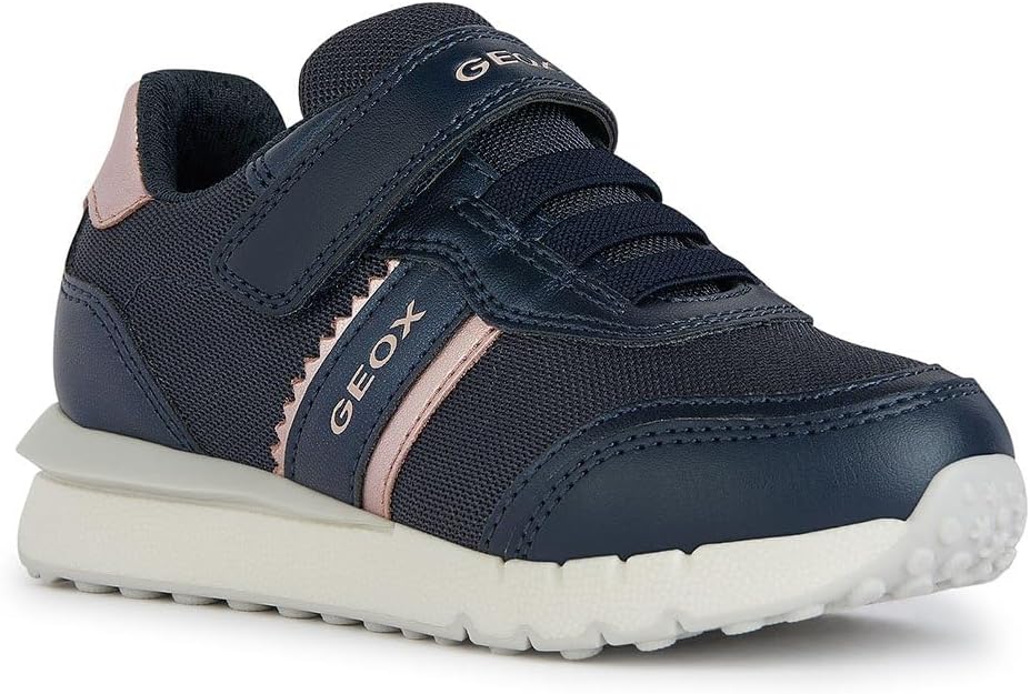 Geox Mädchen J Fastics Girl B Sneaker 35 EU Dk Navy Old Rose, 35 EU Dk Navy Old Rose