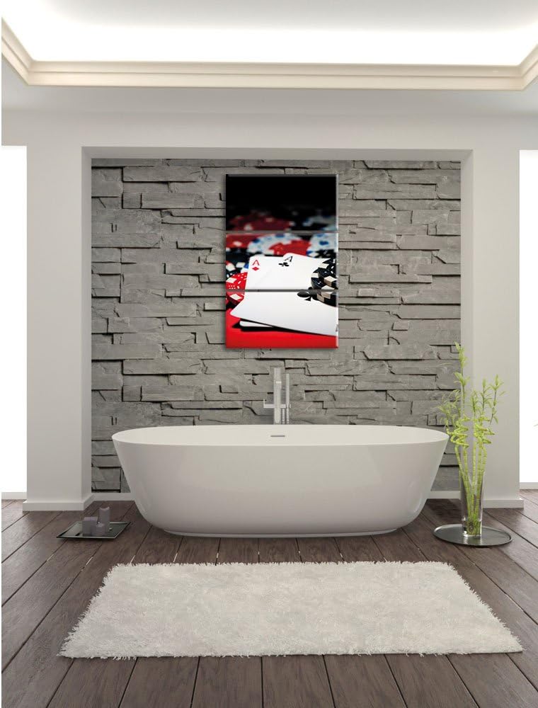 Pixxprint Spielkarten als Leinwandbild | Grösse: 3 Teilig (120x80) | Wandbild| Kunstdruck | fertig b