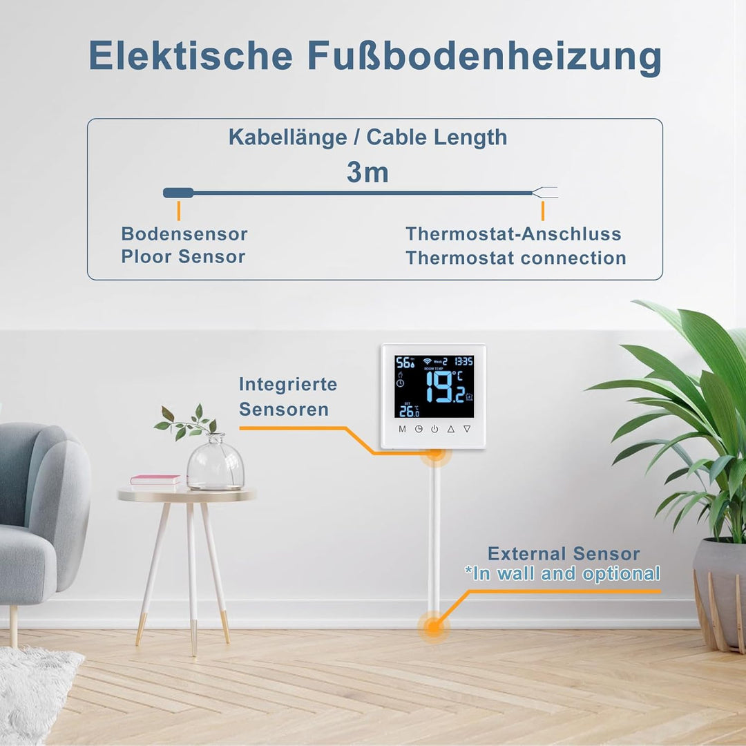 CNBINGO Smart Thermostat Unterputz Boiler WLAN Heizungsthermostat Raumthermostat WLAN Digital Raumth