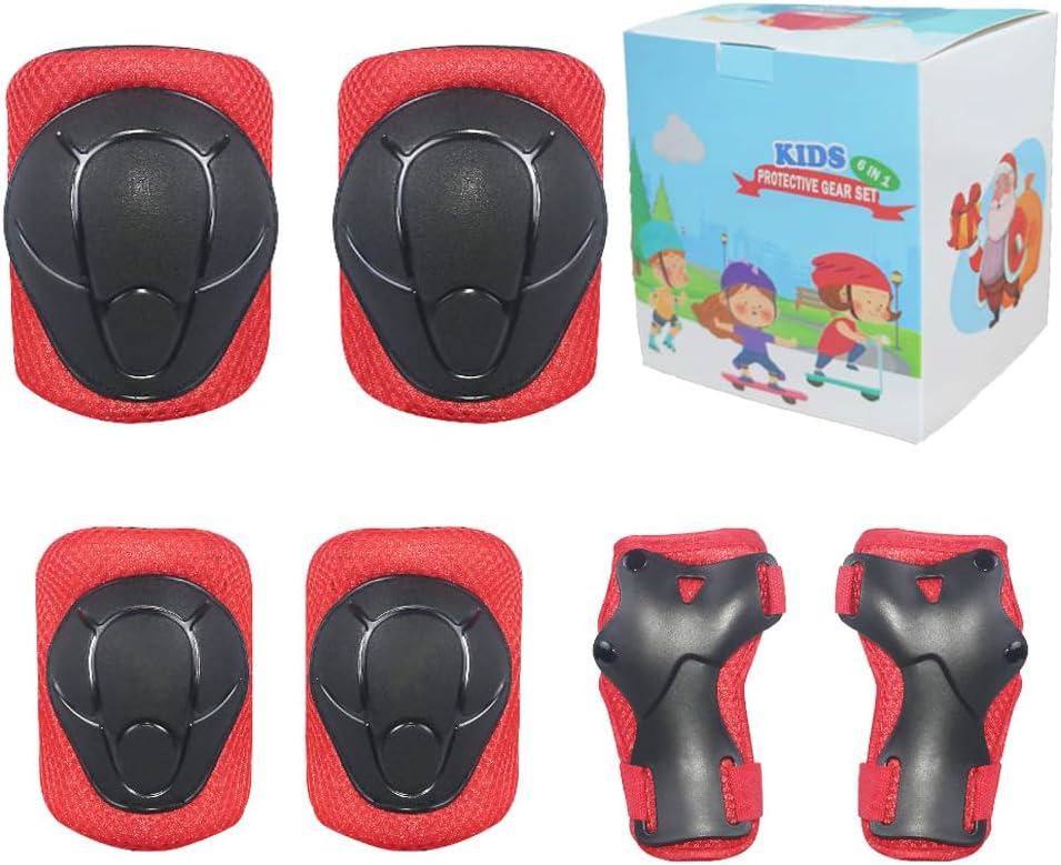 LANOVAGEAR Knieschoner Kinder 2-16 Jahre Schoner Inliner Kinder - Skate Protektoren Set-6er - Kniesc