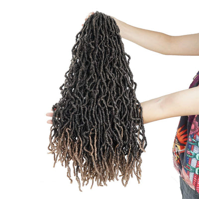 Beyond Beauty 6 Packungen 24Zoll vorgeschlungene Nu Faux Locs Häkelhaar, weiche Dreadlocks, Flechtha