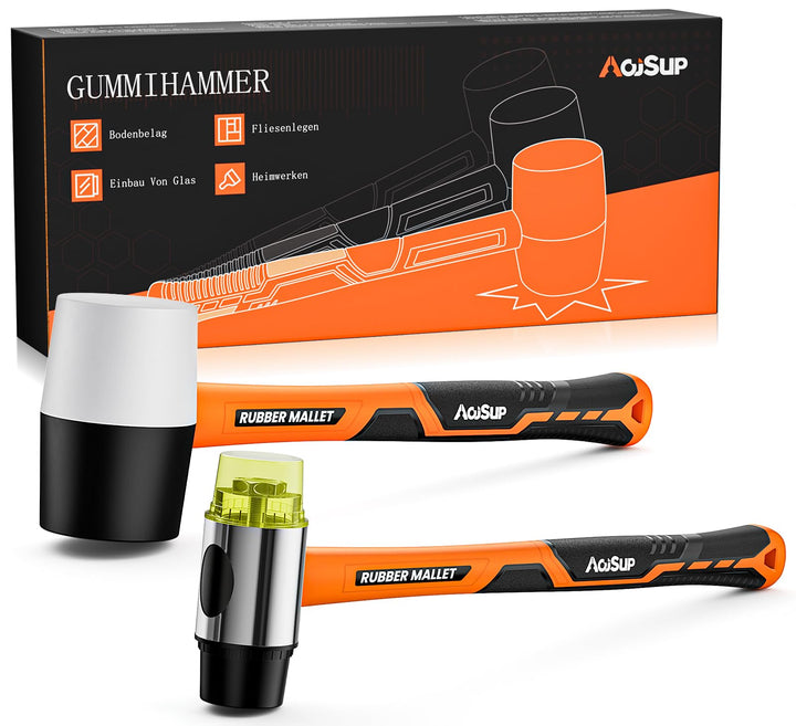 AojSup 2 tlg. Gummihammer Set, Inklusive 45mm Gummihammer und 30mm Doppelseitiger Weicher Hammer, La