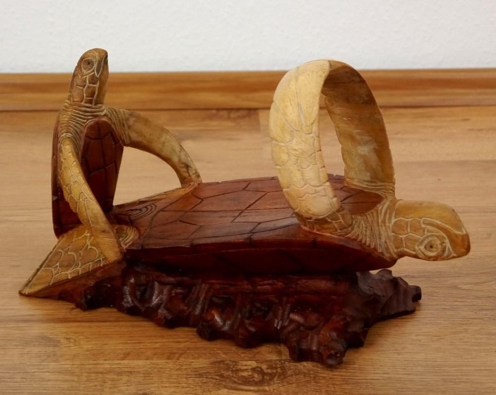 livasia Weinflaschenhalter Bali, Schildkröte liegend, Flaschenhalter, Flaschenständer (Handarbeit)