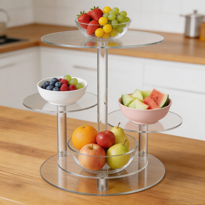 4 Etagen Acryl Cupcake Ständer, Kombination Kuchenständer für Desserts, Donuts, Kekse, Hochzeit & Ge