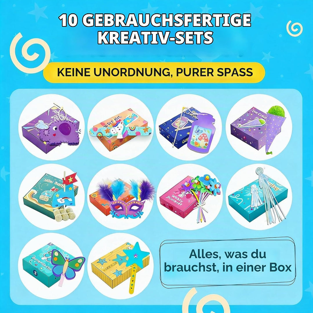 QuTZ Bastelsets für Kinder, 10-in-1-Bastelkasten für Kleinkinder, Bauprojekte leuchten, schweben, tr