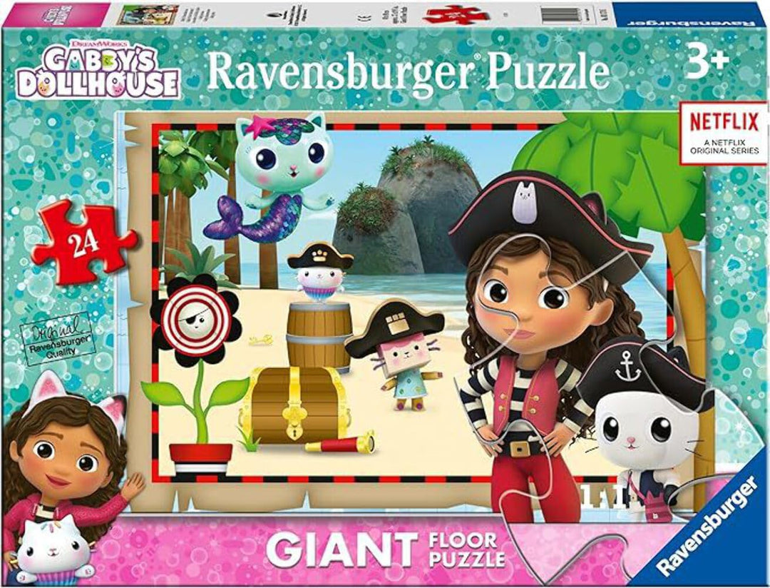 Ravensburger - Puzzle Gabby's Dollhouse B, Kollektion 24 Giant Boden, 24 Teile, Puzzle für Kinder, E