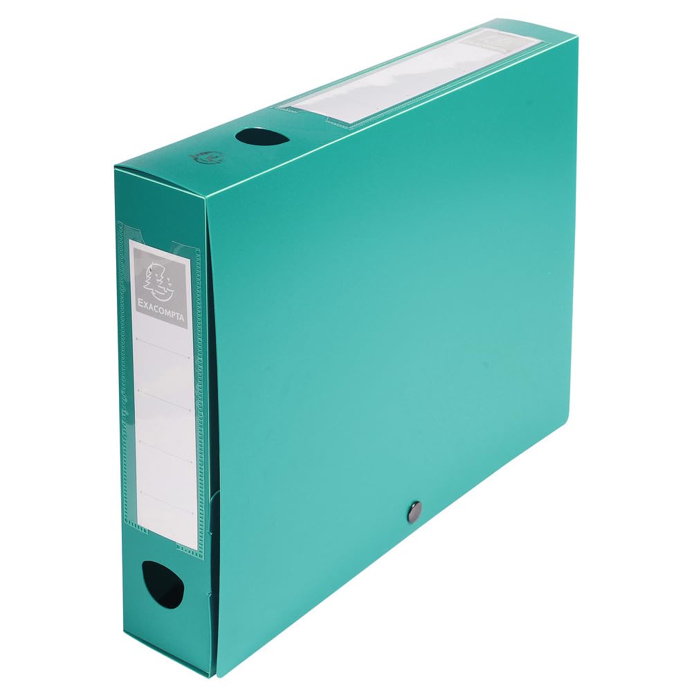 Exacompta 59633E Packung (mit 10 Archivboxen aus PP, mit Druckknopf, Rücken 60mm, DIN A4, mit Rücken