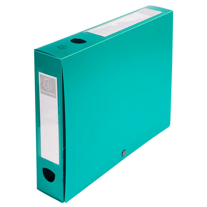 Exacompta 59633E Packung (mit 10 Archivboxen aus PP, mit Druckknopf, Rücken 60mm, DIN A4, mit Rücken