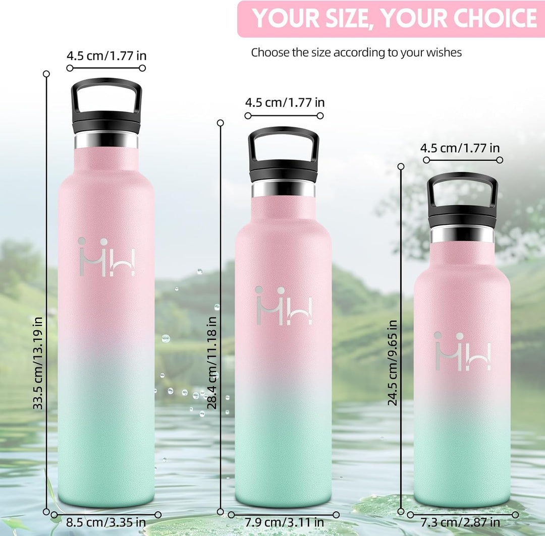 HoneyHolly Trinkflasche 1L, BPA-Frei, Trinkflasche Edelstahl, Thermosflasche, Auslaufsichere Isolier