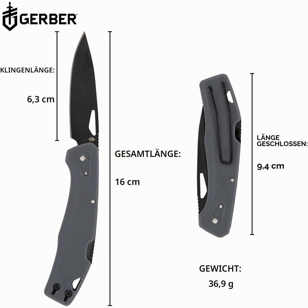 Gerber Taschenmesser mit Gürtelclip, LST, 440A Clip Poin-Edelstahlklinge, Griffschalen aus glasfaser