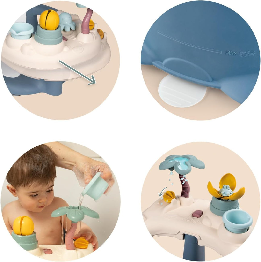 Simba Little Smoby – Badewannensitz – Aktivitätstablett – Schaufelrad, Becher, Sprinklerpalme, Saugn