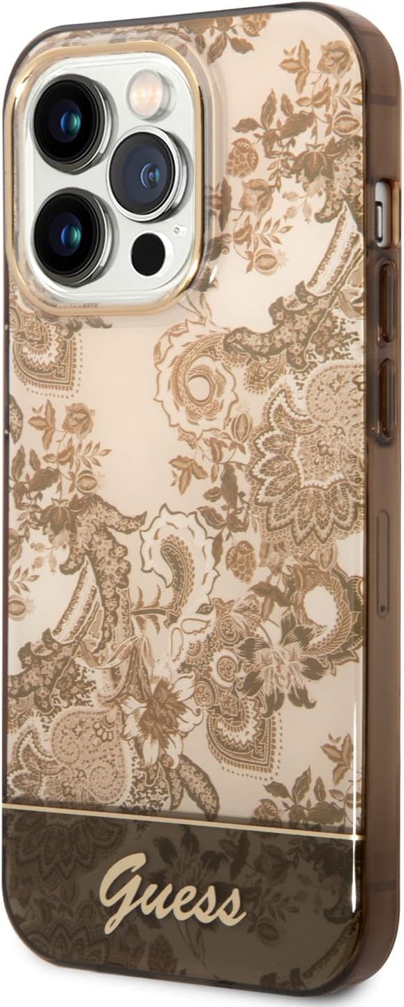 Guess GUHCP14XHGPLHC hülle für iPhone 14 Pro Max 6, 7" Ochre hardcase Porcelain Collection, schwarz