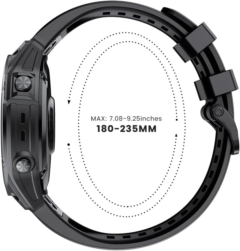 ANBEST Armband für Garmin Fenix 7X Pro/6X Pro/Fenix 5X Armband, 26mm Schnelle Passform Ersatzarmband