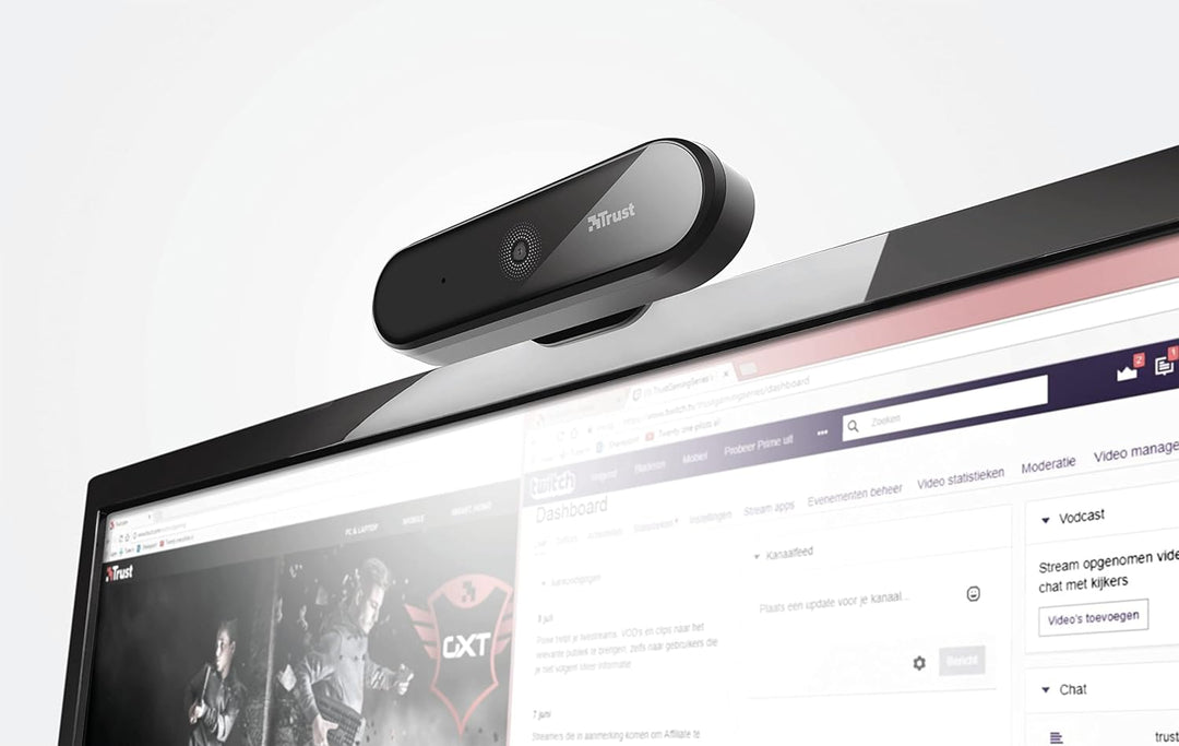 Trust Tyro Webcam Full HD 1080p mit Mikrofon für PC, Weitwinkel, Auto Fokus, USB Plug and Play, Vide